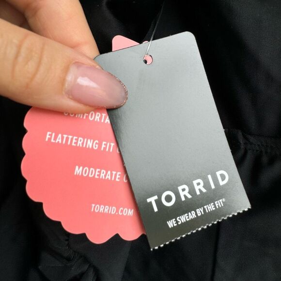 NWT Torrid Black Slim Fix Wireless Lattice Front One Piece Swimsuit Size 6/6X/30 - Picture 5 of 8